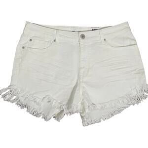 INC Women's Denim High Rise Frayed Hem 3" Jean Shorts White 12 31 - $50
